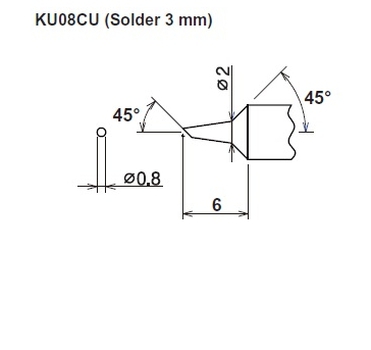 ปลายหัวแร้ง Cera cote kunoichi ku08cu solder 3mm solder tip